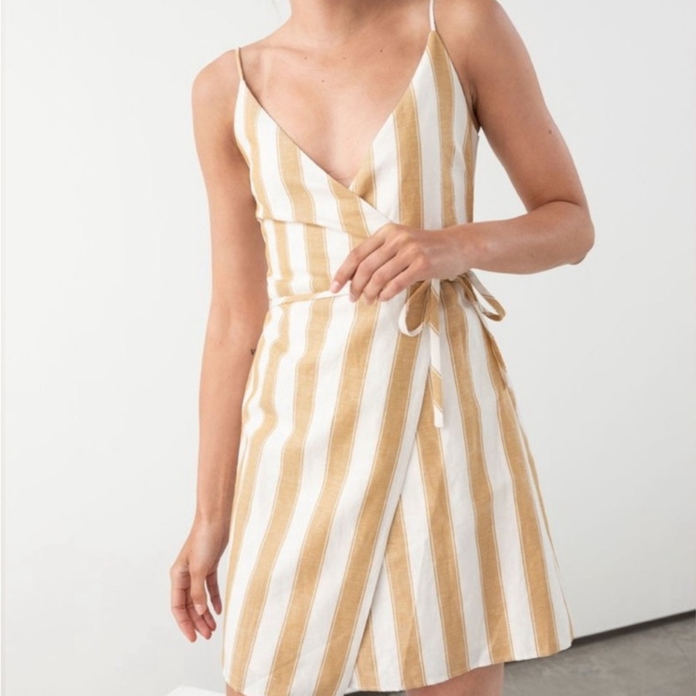 NWT &OtherStories Striped Wrap Dress